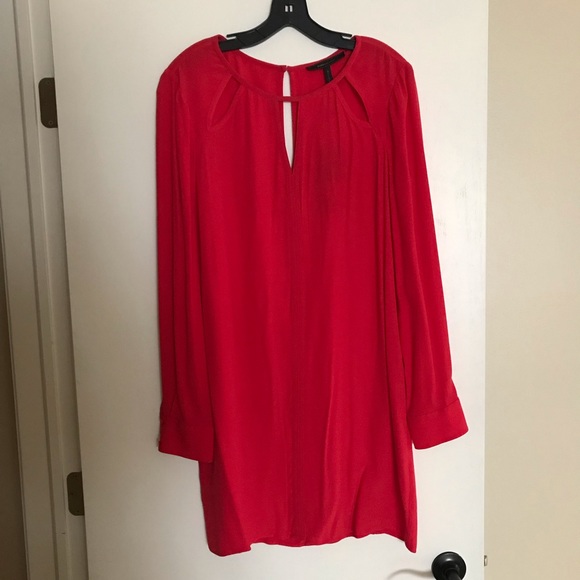 NWT BCBG Red Emmalise Long Sleeve Cutout Dress - Picture 5 of 8